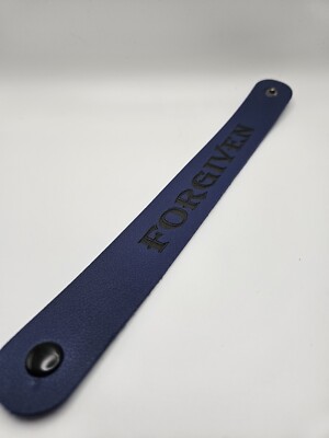 Forgiven Engraved Leather Bracelet