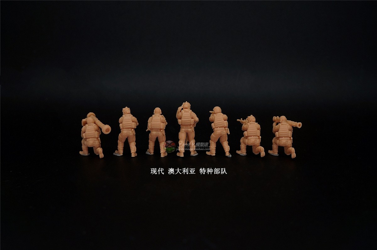 オーストラリア　兵隊人形 1/72 1/64 1/87 Australian Special Force 7-person Unpainted