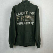 Buck Wear Freedom Flag Hoodie Sz Medium Army Green Realtree Edge Camo