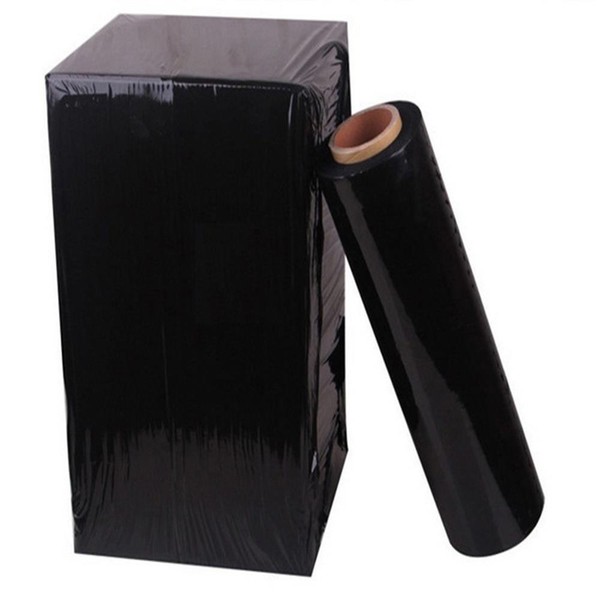Película stretch negra para pallets, calibre 80, 18" x 1500', 4 rollos, nuevo 4