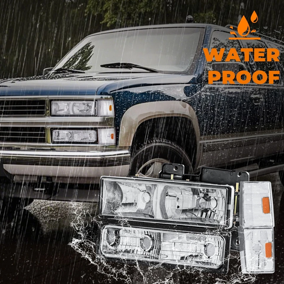 Faros con luces de esquina de parachoques para Chevy C/K 1500 2500 Suburban 3500 1988-93 Foto 4 de 4