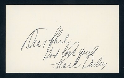 Pearl Bailey DEC. Singer, Actress Screen Actors Guild Life Signed 3x5 Card G1183