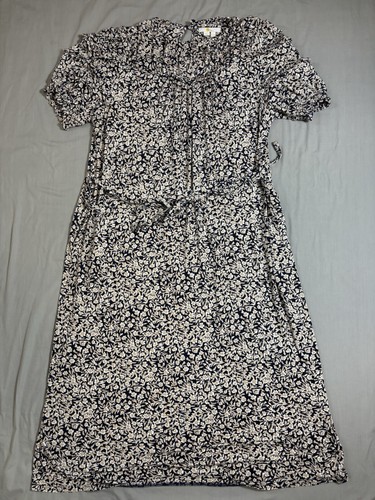 Boden Dress UK 18 US 14 Reg Maxi Tie Floral Jersey Long Boho Pockets Black Gold - Picture 4 of 6