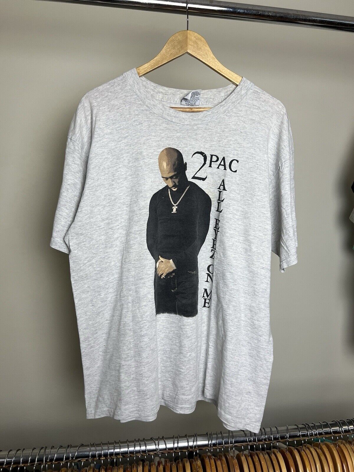 FILA T shirt 2Pac vintage anni 90 adulto XL Gary Hip Hop Tupac All Eyez On Me braccio della morte