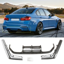 Carbon Look For BMW M3 M4 F80 F82 F83 2015-2020 Rear Quad Diffuer Lip V Style