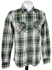SUPERDRY Boys Youths Green L/S HEAVY OUTDOOR SHIRT - L - 14/15Yrs - 40" -RRP £55