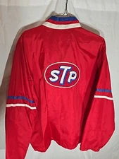 Vintage 1970s STP Richard Petty Patches Red Windbreaker Jacket Size Large