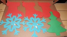 Christmas Craft Foam Shapes Creatology 10" 6 Each Tree Snowflake Stocking 93M