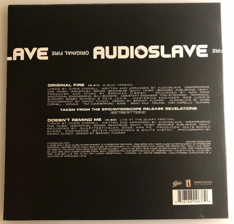 Chris Cornell & Rage Against The Machine - Audioslave / Original Fire 45 w PS /M - Image 4 of 4