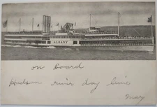 Steamer Albany Hudson River New York Undivided Back Postcard Vintage Ship