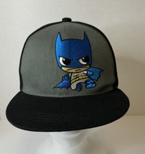 Six Flags DC Comics Embroidered Batman Hat Black Gray Blue SNAPBACK Pre-owned