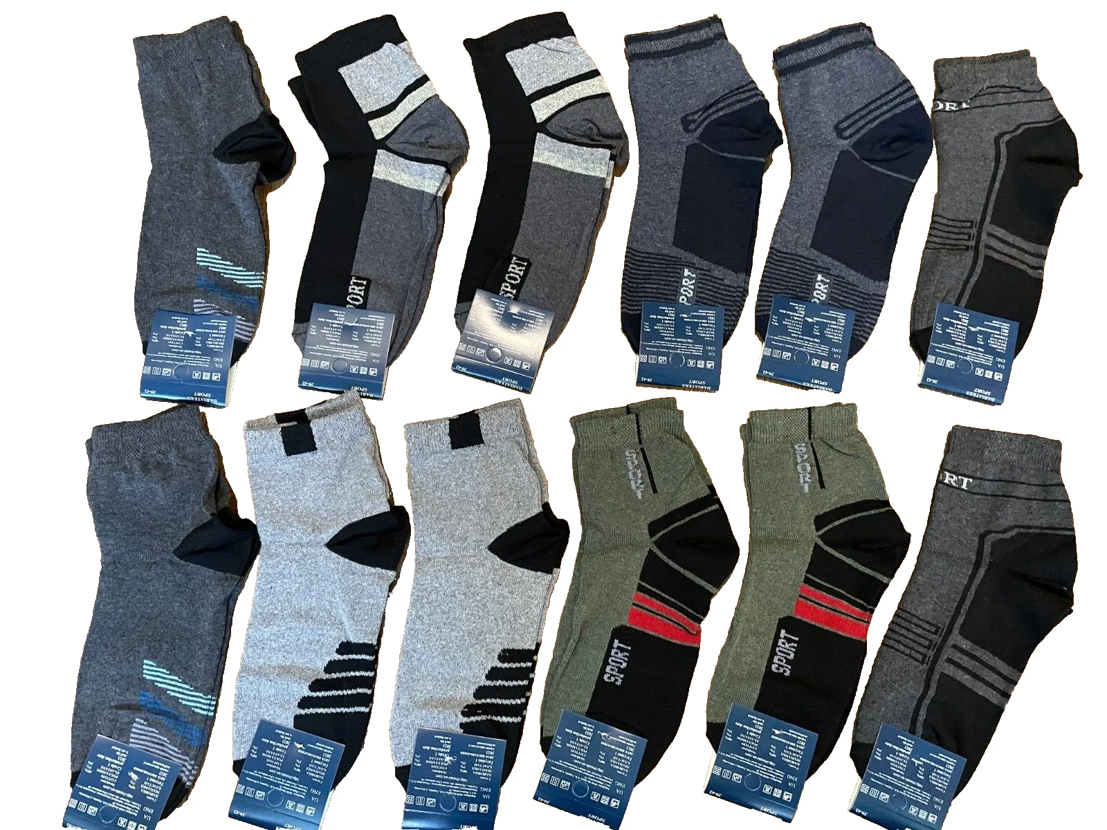 socks men 12 pairs cotton