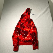 Nike Hoodie Boys XL Marble Red Swoosh Logo Print Fleece Lined Winter Pullover