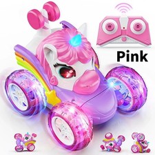 Remote Control Car, RC Cars Toys for Kids Ages 6-12, 4WD Stunt Car LED Lights