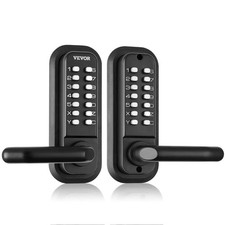 Mechanical Keyless Entry Door Lock, 14 Digit Keypad, Double-sided Embedded Outdo