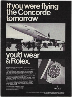 1970 Rolex GMT-Master Chronometer Watch SST Concorde Original VINTAGE PRINT AD