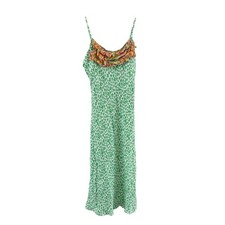 Rixo X Target Floral Slip Dress Womens XL Green Ruffle Boho Midi Maxi Vacation