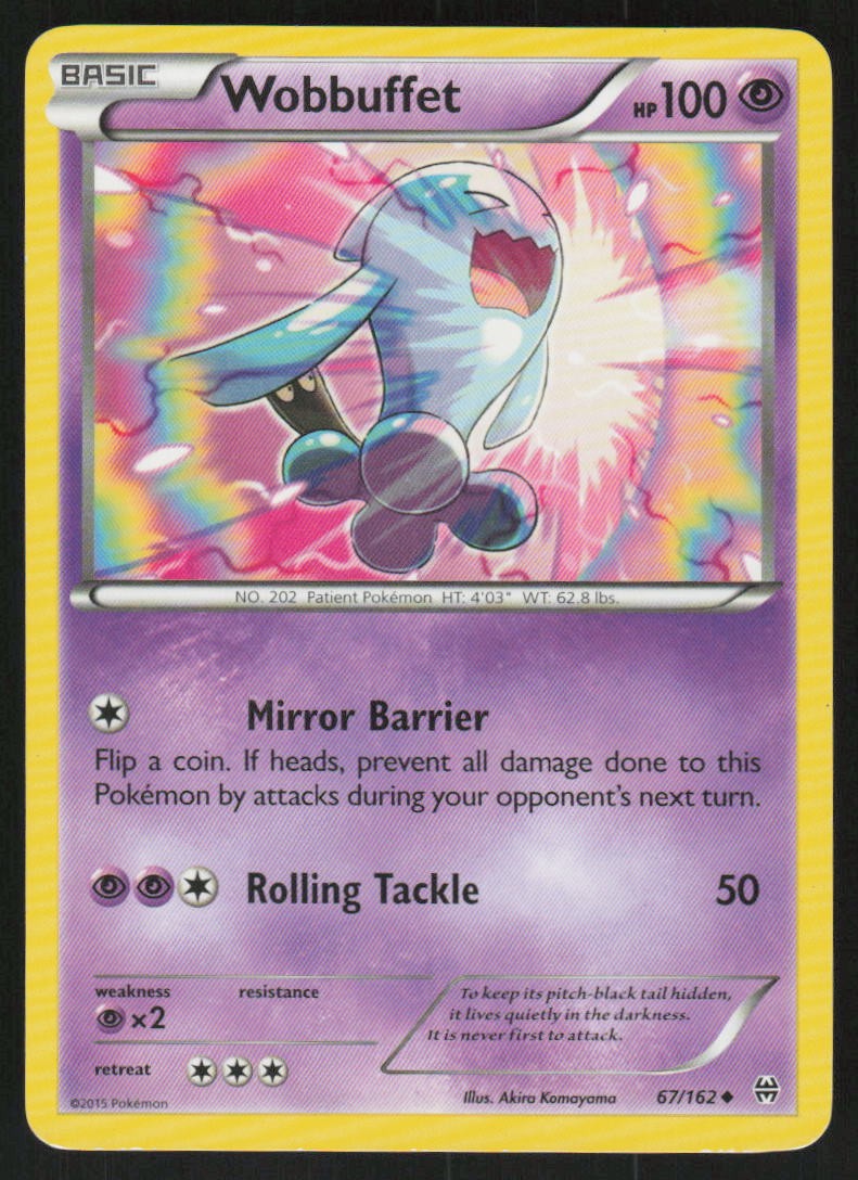 Wobbuffet 67/162 Normal : XY - BREAKthrough Pokemon TCG Moderately Played