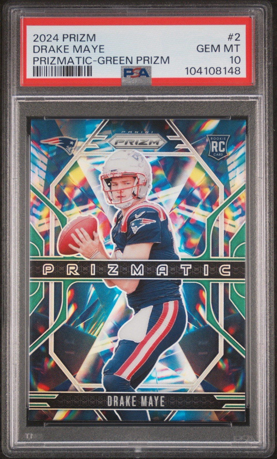 Drake Maye Panini Prizm Prizmatic #2 Green