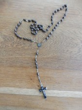 Schöner Alter Rosenkranz aus braunen ovalen Perlen