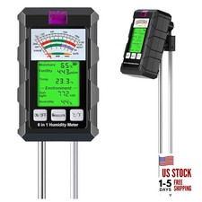 6-in-1 Soil Moisture Meter, Hygrometer for Plants with Soil Moisture, PH Black
