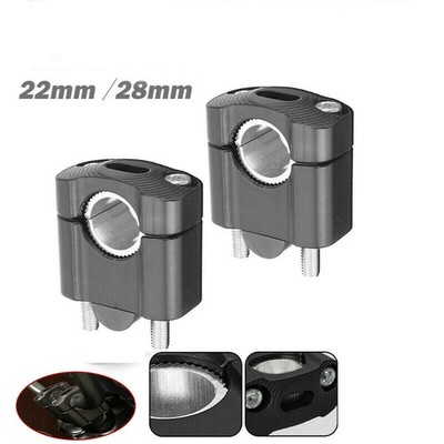 CNC Schwarz HandleBar Fat Bar Risers Mount Clamp 22MM/28MM Motorrad ATV Quad