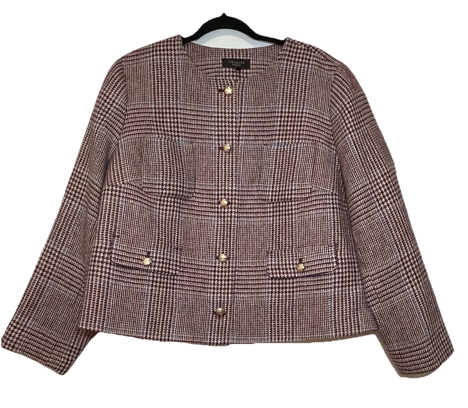 Talbots Houndstooth Blazer Jacket Plus Size 18W P… - image 1