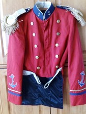 Vintage Drum Corps High School Marching Band Uniform Jacket Pants Hat Mariner