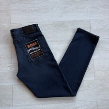 BNWT Hugo Boss Mens Blue Stretch Regular Soft Motion Denim Jeans ReMaine W32 L34