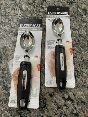 (2) NEW Farberware Professional Ice Cream Scoops Comfort Black Grip Handle