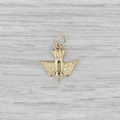 Small Flying Bird Pendant 18k Yellow Gold Little Charm