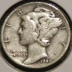 Silver Dime - Mercury - 1945-S [83]