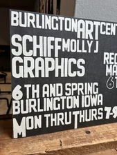 1972 Burlington Art Center Molly Schiff Artist Show Card