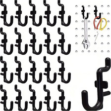 50PCS Plastic Pegboard J Hooks 1/4 Inch Holes, 1 Inch Spacing
