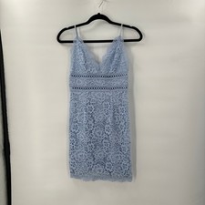 Forever 21 Fairycore Babydoll Lace Slip Dress Small Blue Mini Crochet Festival