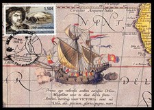 TAAF 2022 Carte Maximum Card - Juan Sebastián Elcano île Amsterdam Nao Victoria