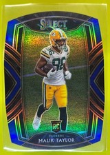 2020 Select Malik Taylor Blue Prizm Die Cut #282 Club RC Green Bay Packers