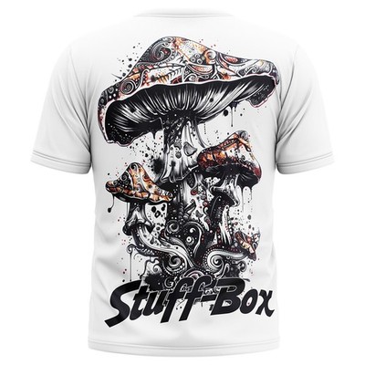 Stuff-Box Herren Rundhals Kurzarm T-Shirt weiß Magic Mushrooms STB-1119 Print