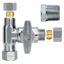 Brass Angle Stop Add-A-Tee Valve for TOTO Washlet Bidet and Handheld Sprayer,...