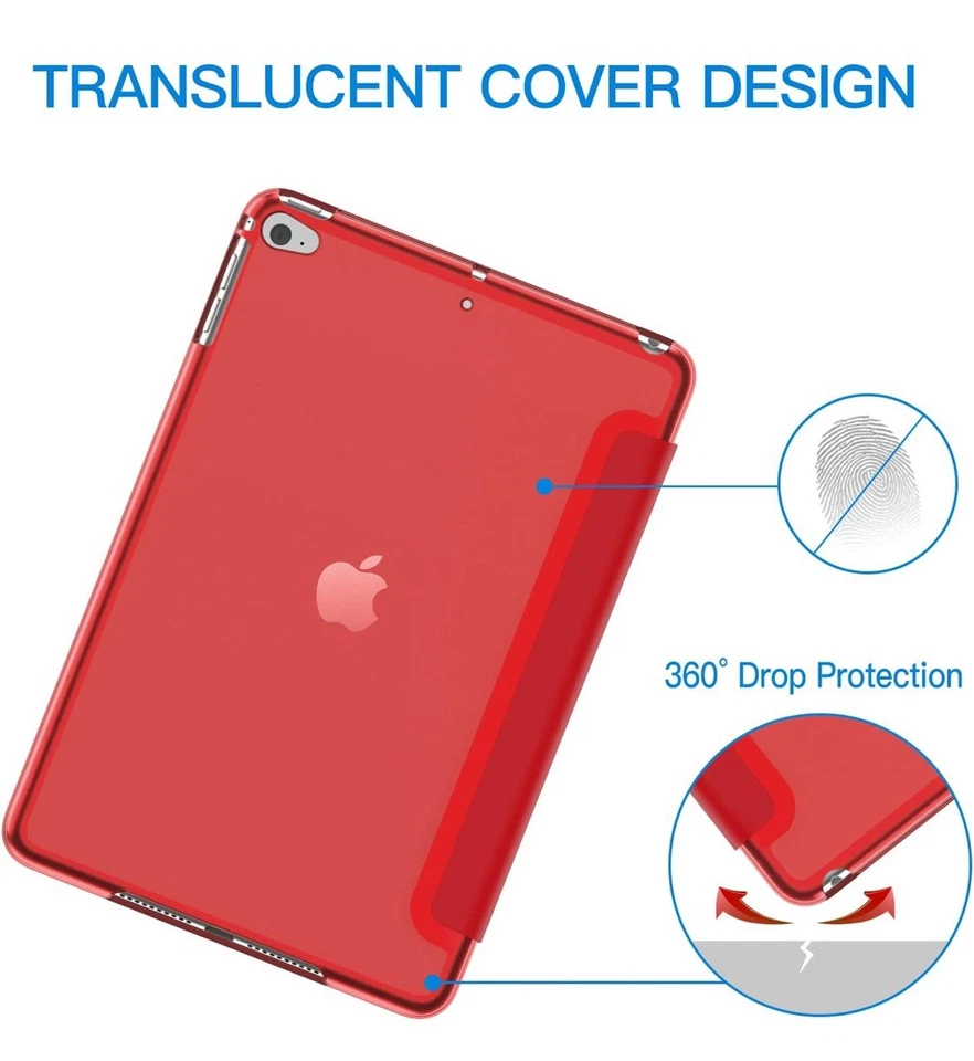 JETech Case for iPad mini 3,2,1, Smart Cover with Auto Sleep/Wake (Red) - Image 4 of 4