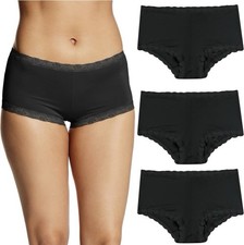 Maidenform Women's Boyshort Underwear Microfiber Lace Panties 3-pack M
