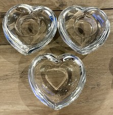 Orrefors Crystal AMOUR Collection Set of 2 Votive holders and 1 Trinket dish