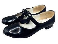 Vintage 1970s Kinney Teen-Abouts Tap Shoes Patent Leather Mary Janes Size 7