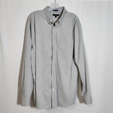 Banana Republic Men's Size XXL Long Sleeve Button Down Gray White
