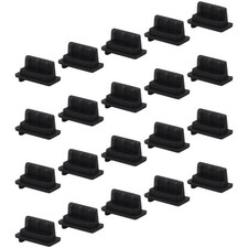 Jiozermi Black Silicone USB A Female Anti Dust Plug, 20 Pcs