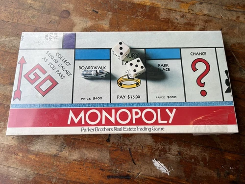 NOS New in Box MONOPOLY Board Game 1975 No.9 vintage Parker Brothers