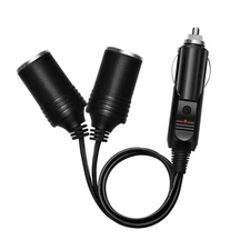 12V/24V Car Cigarette Lighter Splitter Adapter 15A Fuse Dual Charger