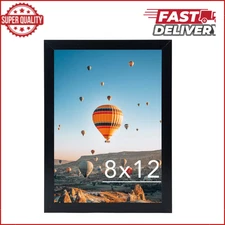 JCJMY 8x12 Picture Frame Black for Wall Hanging or Tabletop, Wall Mounting Ho..