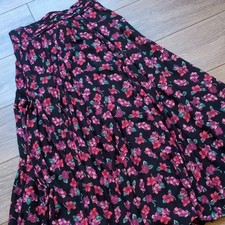 Vintage 90s Carol Little Long Floral Maxi Skirt - Romantic Dark Fairy - Sz 8