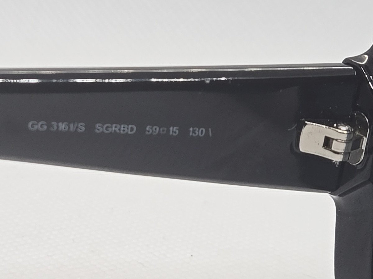 GUCCI Sunglasses GG 3161/S Square Black Silver Interlocking G Logo 59-15 130 Gucci GG1531SK 001 Sunglasses - US main image 2